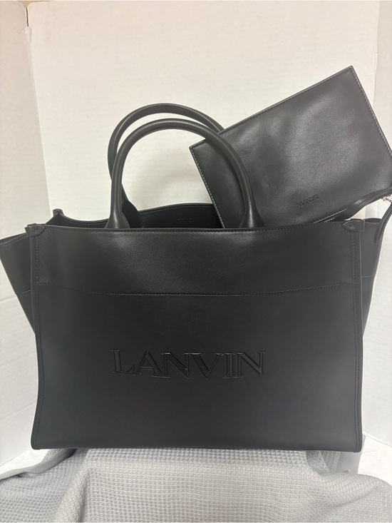Lanvin Handbags - Lanvin Black Leather Tote with Detachable Pouch